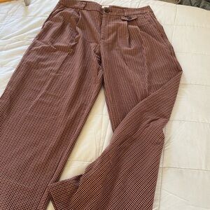 Stylish Brown Checkered Women's Pants